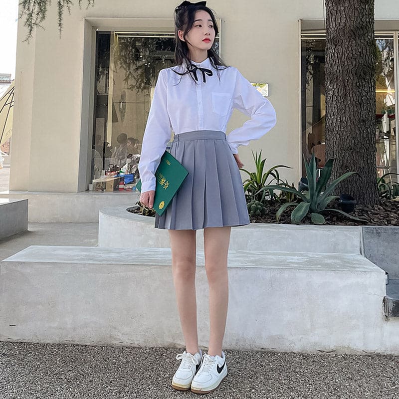 Couple JK Uniform Three Pieces Set - Shirt + Skirt