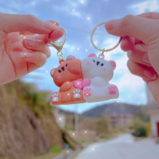 Couple Magnetic Cute Bear Key Chain Pendant