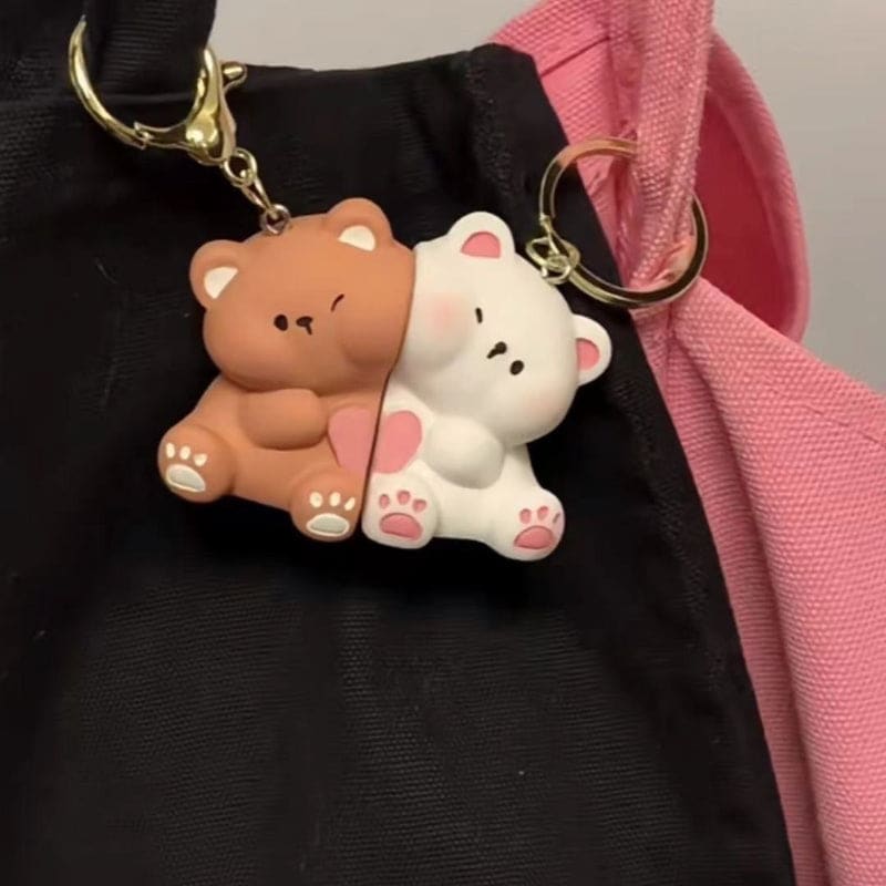 Couple Magnetic Cute Bear Key Chain Pendant