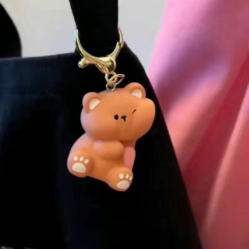 Couple Magnetic Cute Bear Key Chain Pendant - Brown Bear