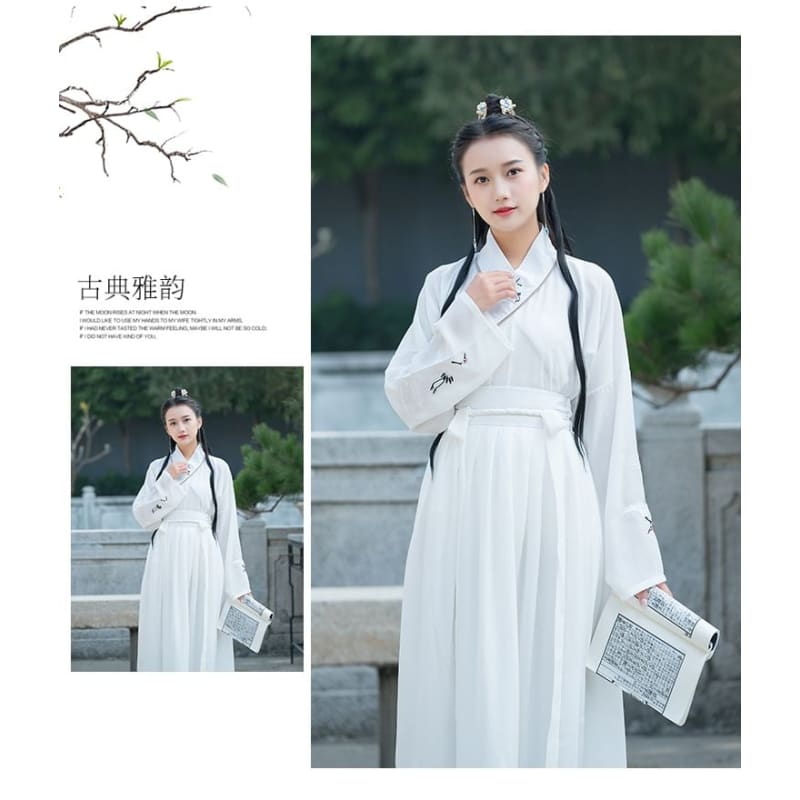 Couple Matching Crane Embroidered Hanfu Jacket / Long