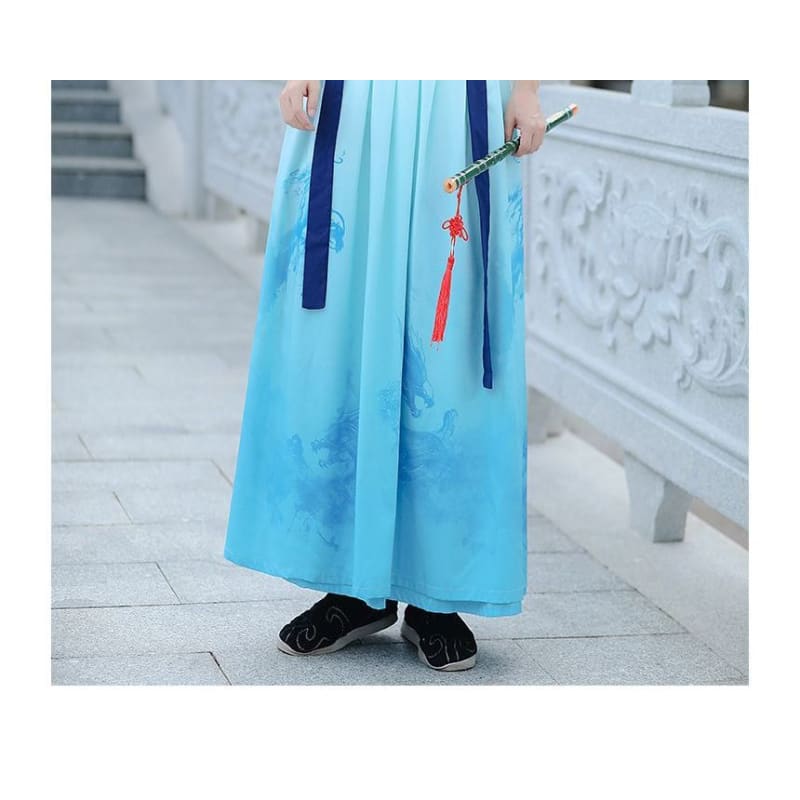 Couple Matching Dragon Print Hanfu Costume Set