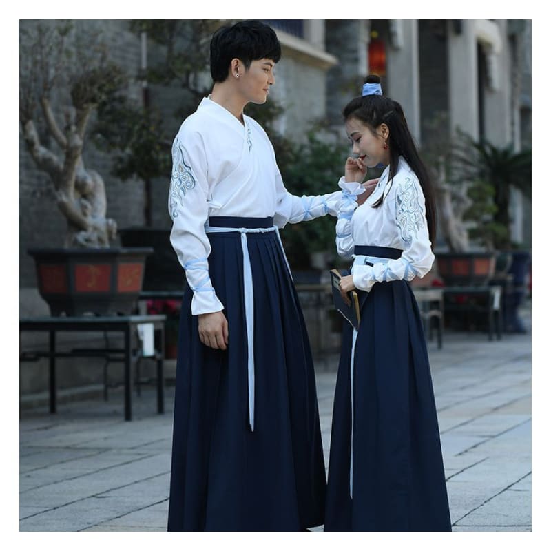 Couple Matching Embroidered Hanfu Costume / Set