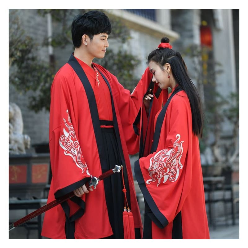 Couple Matching Embroidered Hanfu Costume / Set