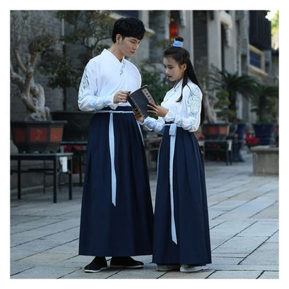 Couple Matching Embroidered Hanfu Costume / Set