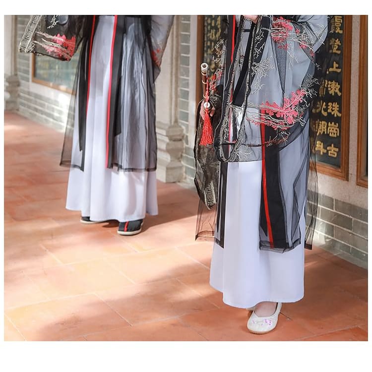 Couple Matching Embroidered Mesh Hanfu Jacket / Top / Long