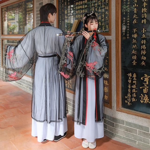 Couple Matching Embroidered Mesh Hanfu Jacket / Top / Long