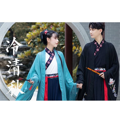 Couple Matching Fox Floral Embroidered Hanfu Jacket / Top