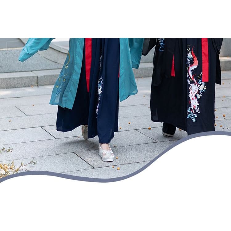 Couple Matching Fox Floral Embroidered Hanfu Jacket / Top