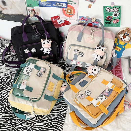 Cow Badge Kawaii Waterproof Backpack BM059