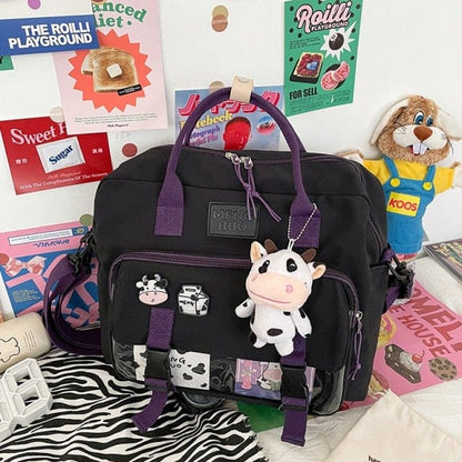 Cow Badge Kawaii Waterproof Backpack BM059