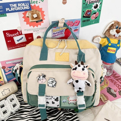 Cow Badge Kawaii Waterproof Backpack BM059