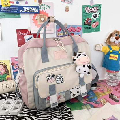 Cow Badge Kawaii Waterproof Backpack BM059