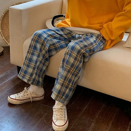 Cozy Up Plaid Trousers - Pants