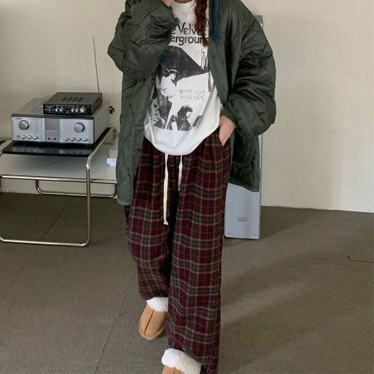 Cozy Vintage Plaid Pants - Pants