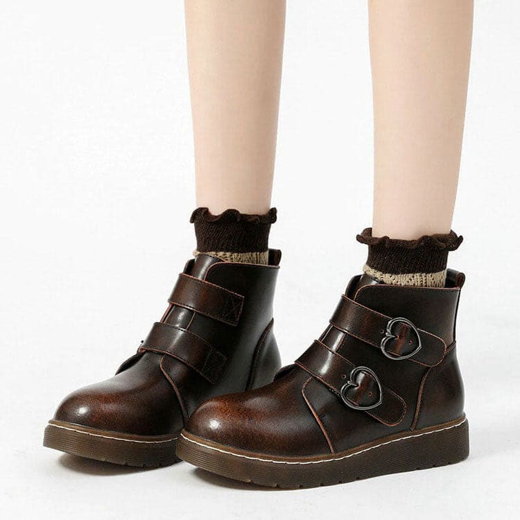 Craft Heart Buckle Boots - Shoes