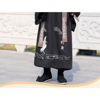 Crane Embroidered Hanfu Costume Set