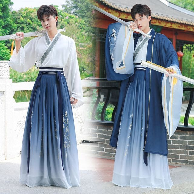 Crane Embroidered Hanfu Jacket / Patterned Blouse / High