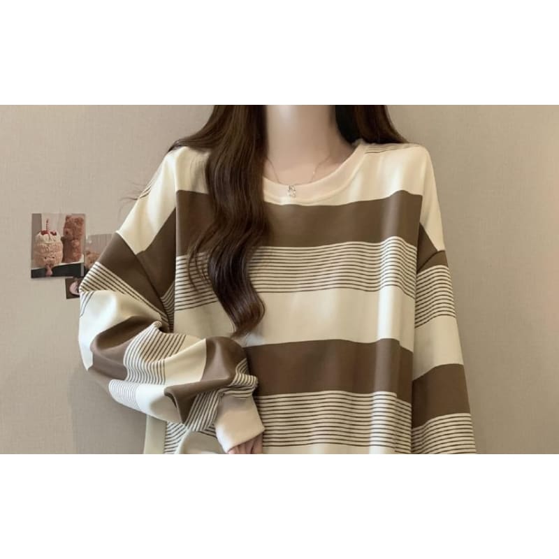 Crewneck Striped Sweater - Clothing