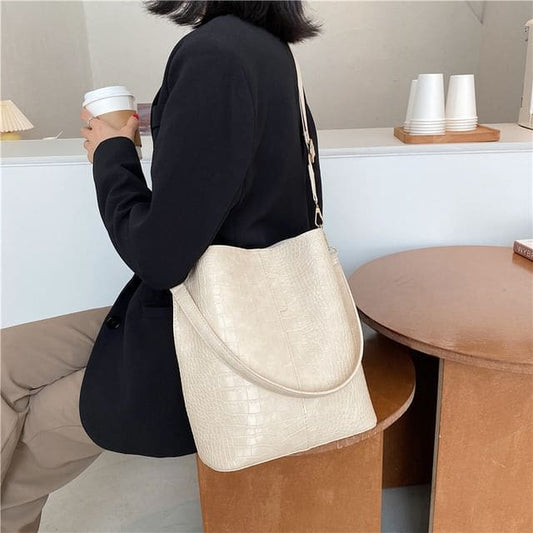 Croc Grain Bucket Bag