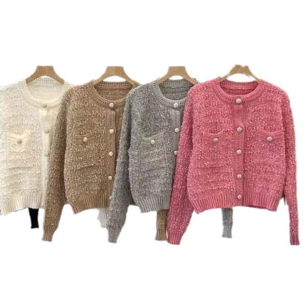 Cropped Crew-Neck Cardigan in 5 Colors