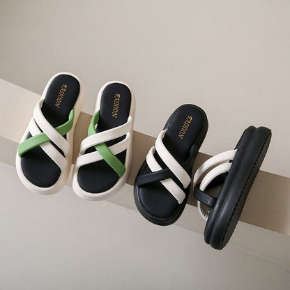 Cross Strap Platform Sandals