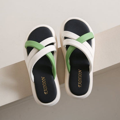 Cross Strap Platform Sandals