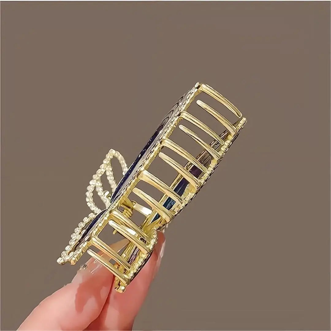 Kawaii Aesthetic Y2K Cute Fairy Chic CZ Inlaid Butterfly Chignon Claw Clip Hair Clip MK Kawaii Store