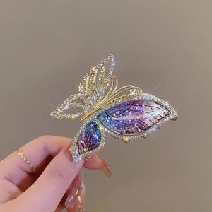 Kawaii Aesthetic Y2K Cute Fairy Chic CZ Inlaid Butterfly Chignon Claw Clip Hair Clip MK Kawaii Store