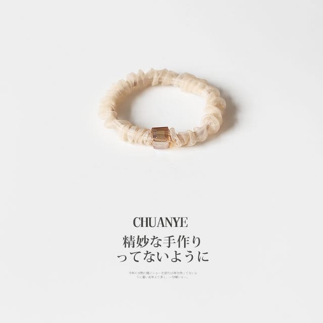 Cube Organza Hair Tie - 01 - Khaki / One Size