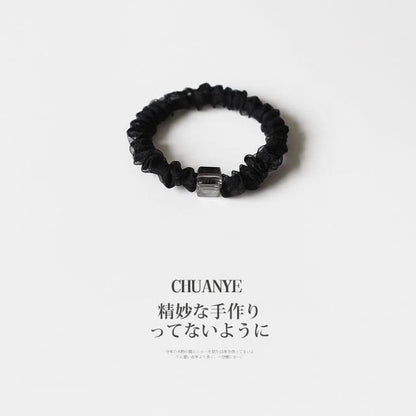 Cube Organza Hair Tie - 02 - Black / One Size