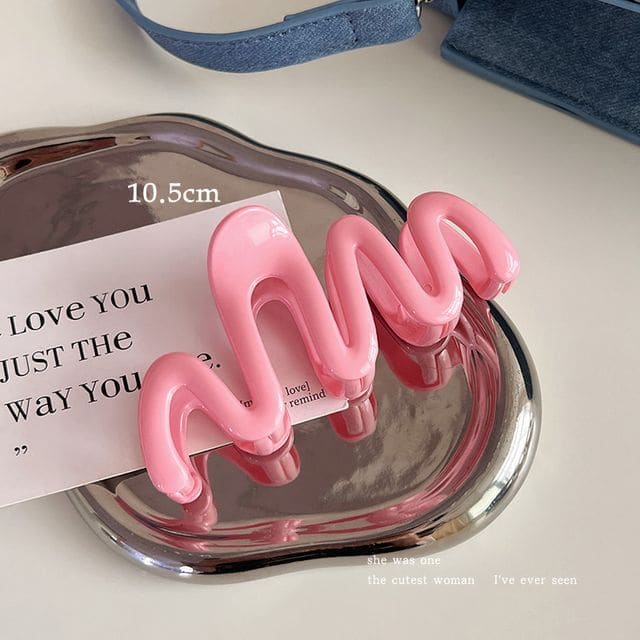 Curve Acrylic Hair Clamp - Pink / One Size