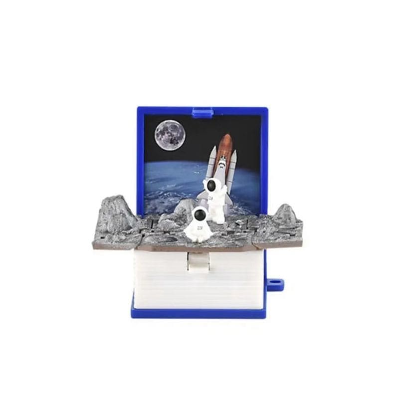 Cute 3D Pop-up Book Folding Pendant - Blue Astro (OPP Bag)