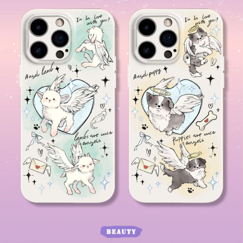 Cute Angel Animal Couple Phone Case