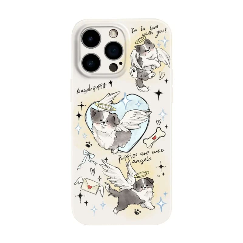Cute Angel Animal Couple Phone Case - iPhone 15 / Angel
