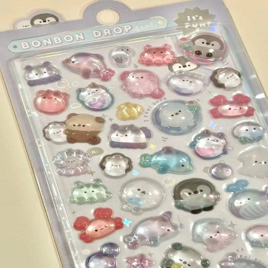 Cute Animal Decoration Crystal Sticker - Lovesickdoe