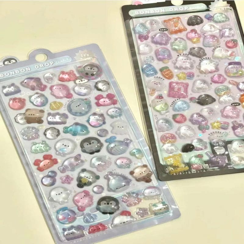 Cute Animal Decoration Crystal Sticker - Lovesickdoe