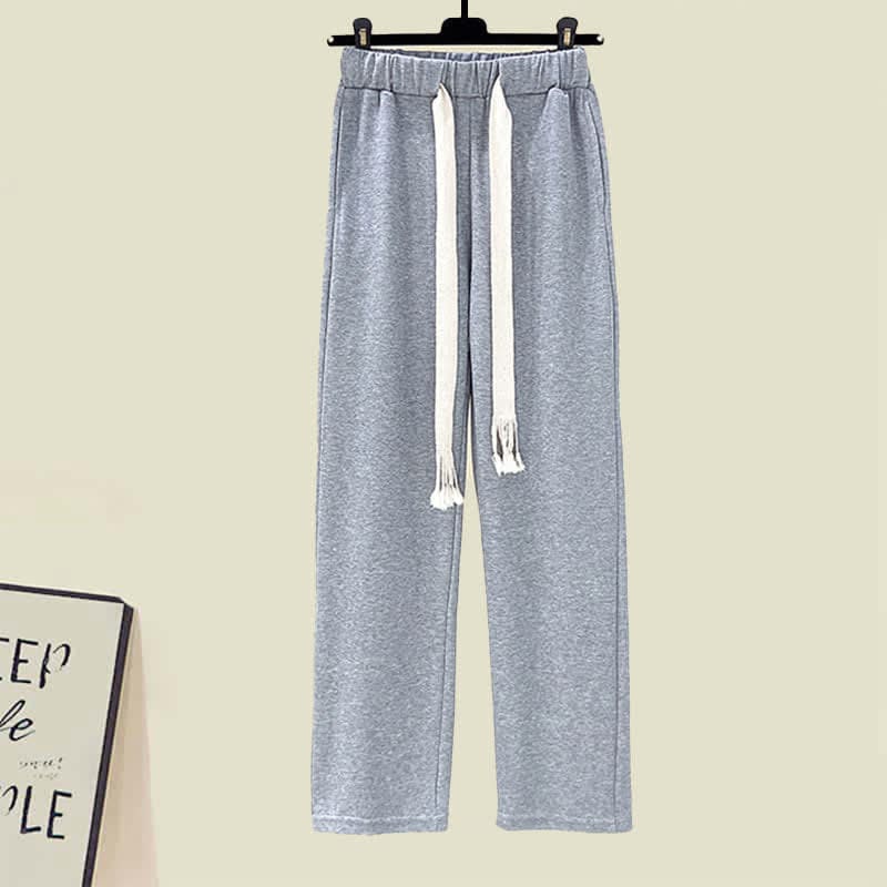 Cute Bear Sweatshirt Draw String Casual Pants - Pants / M