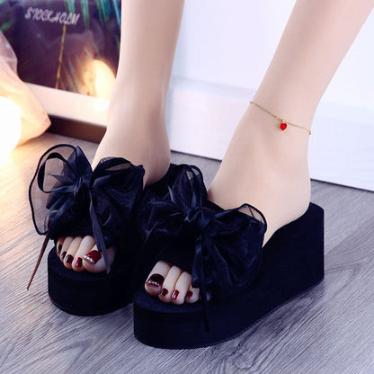 Cute Black Bow Sweet Chic Sandals ON880 - Black / 35 -