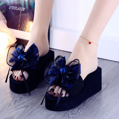 Cute Black Bow Sweet Chic Sandals ON880 - Blue / 35 -