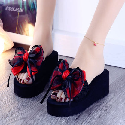 Cute Black Bow Sweet Chic Sandals ON880 - Red / 35 -