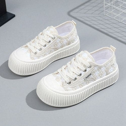 Cute Black White Candy Diamond Sneakers ON871 - Beige / 35 -