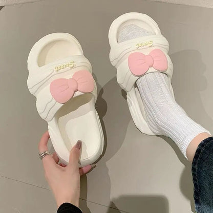 Kawaii Aesthetic Y2K Cute Fairy Cute Bow Slippers MK Kawaii Store