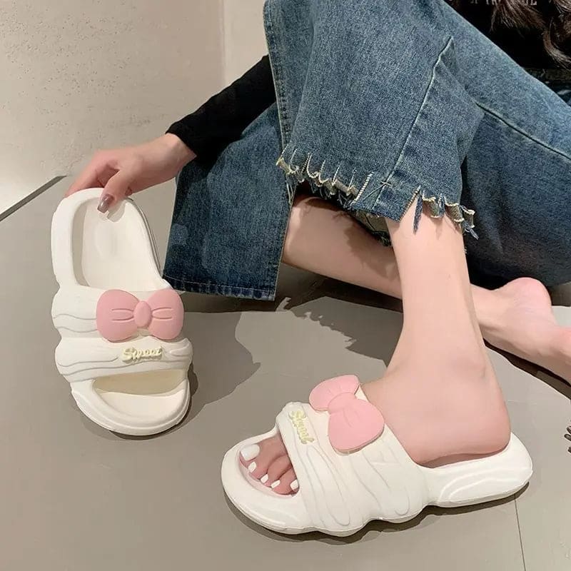 Kawaii Aesthetic Y2K Cute Fairy Cute Bow Slippers MK Kawaii Store