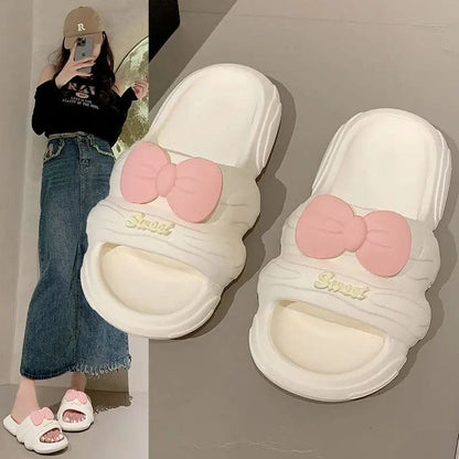 Kawaii Aesthetic Y2K Cute Fairy Cute Bow Slippers MK Kawaii Store