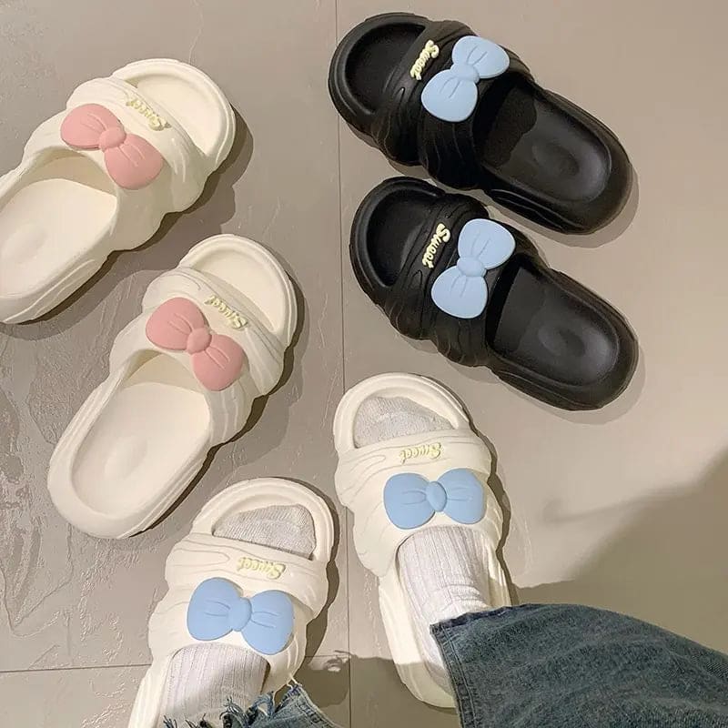 Kawaii Aesthetic Y2K Cute Fairy Cute Bow Slippers MK Kawaii Store