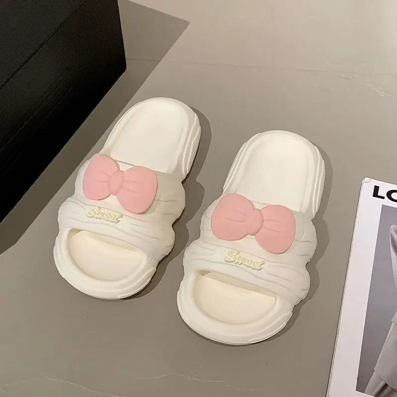 Kawaii Aesthetic Y2K Cute Fairy Cute Bow Slippers MK Kawaii Store