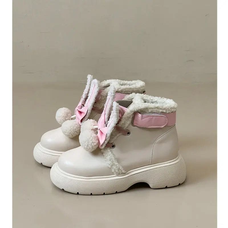 Kawaii Aesthetic Y2K Cute Fairy Cute Bunny Boots Shoes - Teeny MK Kawaii Store