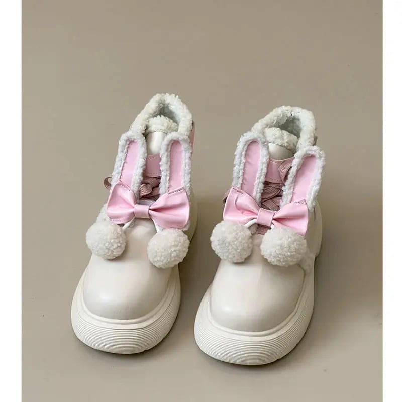 Kawaii Aesthetic Y2K Cute Fairy Cute Bunny Boots Shoes - Teeny MK Kawaii Store