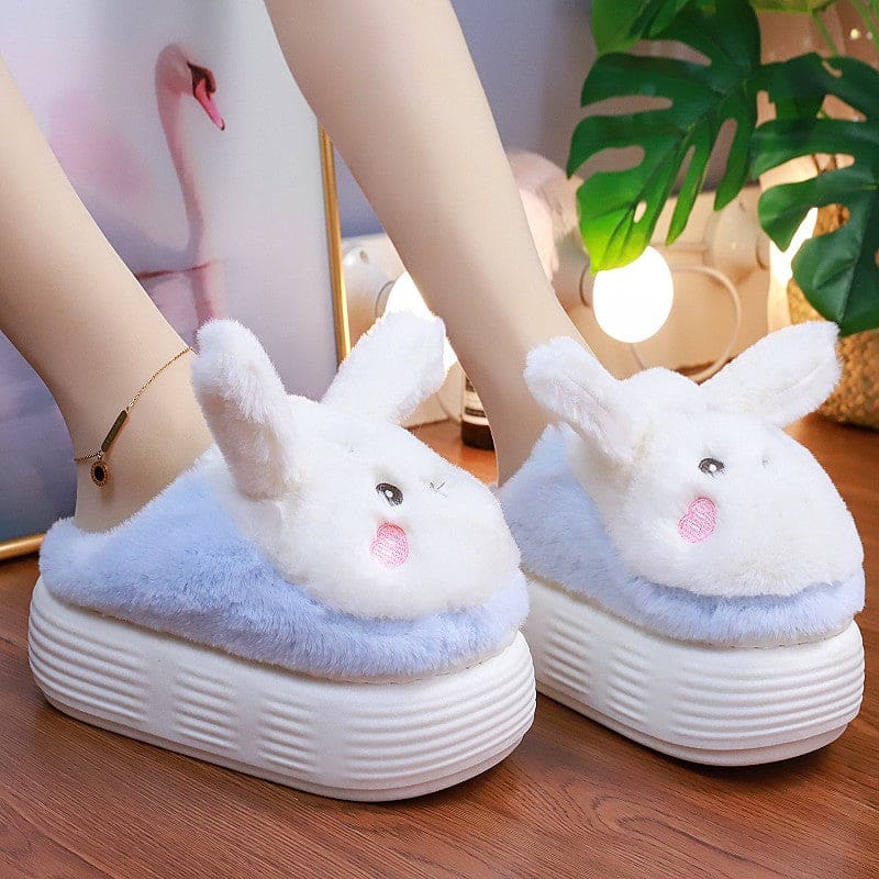 Cute Soft Bunny Warm Pastel Slippers ON891 - Blue / 36/37 -